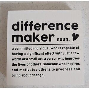 Difference Maker - Definition Home Office Decor Wooden Box Sign, Motivational